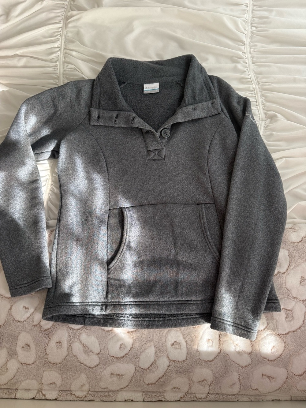 Columbia Gray Fleece Pullover Hoodie